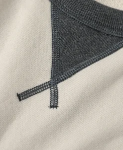 Sale 14 oz Contrast-Tipped Loopwheel Crewneck Sweatshirt - Gray/Apricot Sweatshirts&hoodies