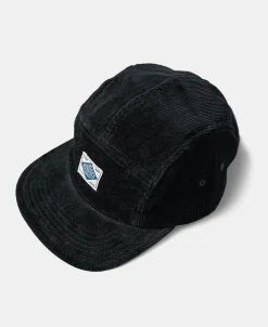 New 12.5 oz Corduroy 5 Panel Cap - Black Hats&caps