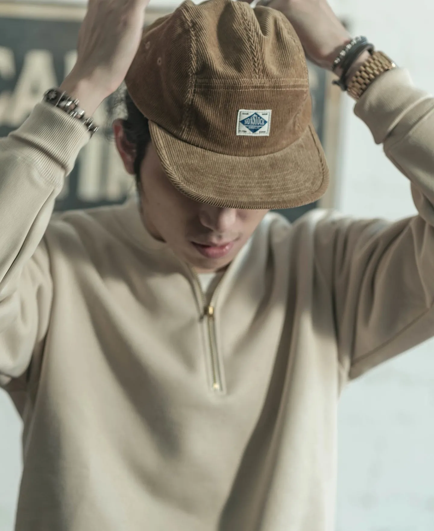 Hot 12.5 oz Corduroy 5 Panel Cap - Khaki Hats&caps