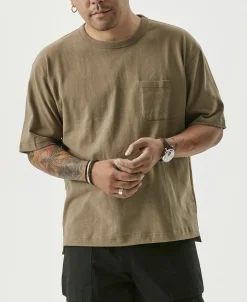 Sale 9.8 oz Cotton Classic Pocket T-Shirt - Khaki Short Sleeve T-Shirts | T-shirts