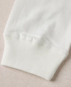 New 10.5 oz Cotton Loopwheel Tubular Long Sleeve T-Shirt - White Long Sleeve T-Shirts | T-shirts