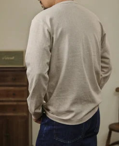 Hot 10.5 oz Cotton Loopwheel Tubular Long Sleeve T-Shirt - Oatmeal Long Sleeve T-Shirts | T-shirts