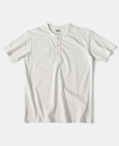 New 10.6 oz Cotton Short Sleeve Henley T-Shirt - White Henleys | Short Sleeve T-Shirts