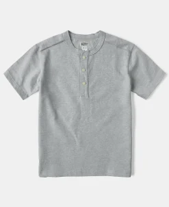 Online 10.6 oz Cotton Short Sleeve Henley T-Shirt - Gray Henleys | Short Sleeve T-Shirts