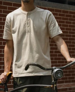 New 10.6 oz Cotton Short Sleeve Henley T-Shirt - Apricot Henleys | Short Sleeve T-Shirts