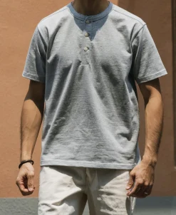 Online 10.6 oz Cotton Short Sleeve Henley T-Shirt - Gray Henleys | Short Sleeve T-Shirts
