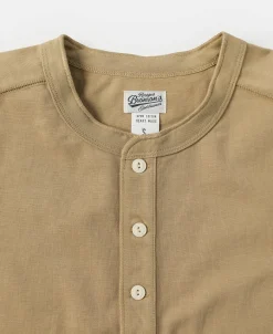 Discount 10.6 oz Cotton Short Sleeve Henley T-Shirt - Khaki Henleys | Short Sleeve T-Shirts