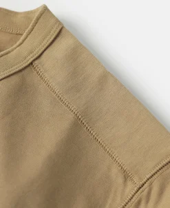Discount 10.6 oz Cotton Short Sleeve Henley T-Shirt - Khaki Henleys | Short Sleeve T-Shirts