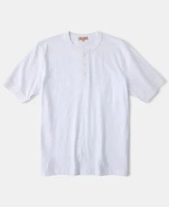 Best 9.3 oz Cotton Tubular Henley T-Shirt - White Henleys | Short Sleeve T-Shirts