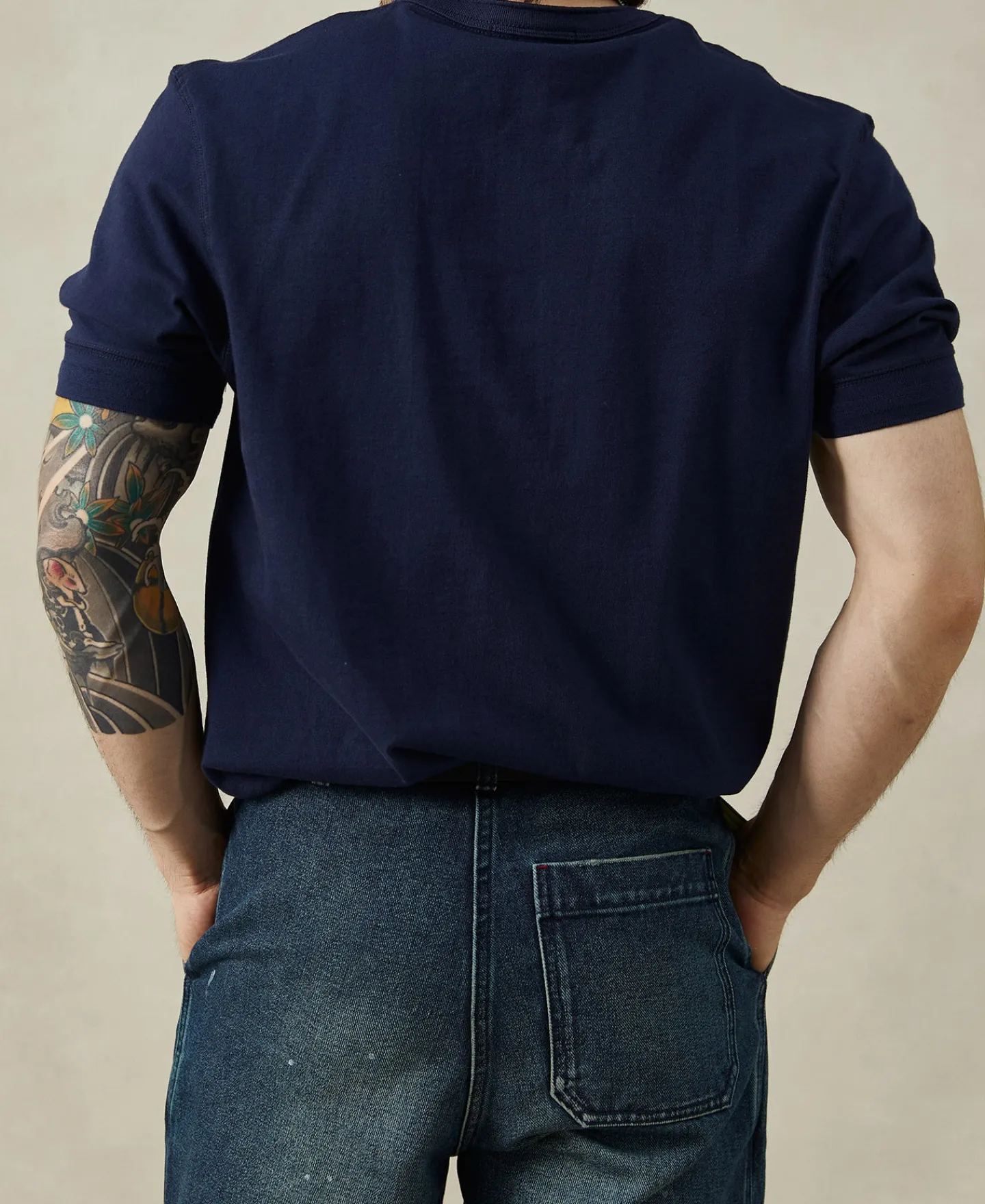 Discount 9.3 oz Cotton Tubular Henley T-Shirt - Navy Henleys | Short Sleeve T-Shirts