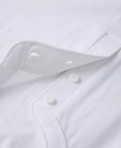 Best 9.3 oz Cotton Tubular Henley T-Shirt - White Henleys | Short Sleeve T-Shirts