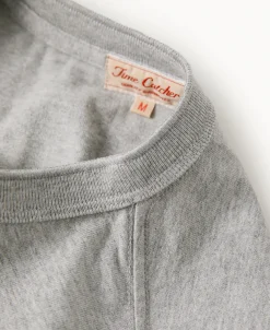Online 9.3 oz Cotton Tubular Henley T-Shirt - Gray Henleys | Short Sleeve T-Shirts