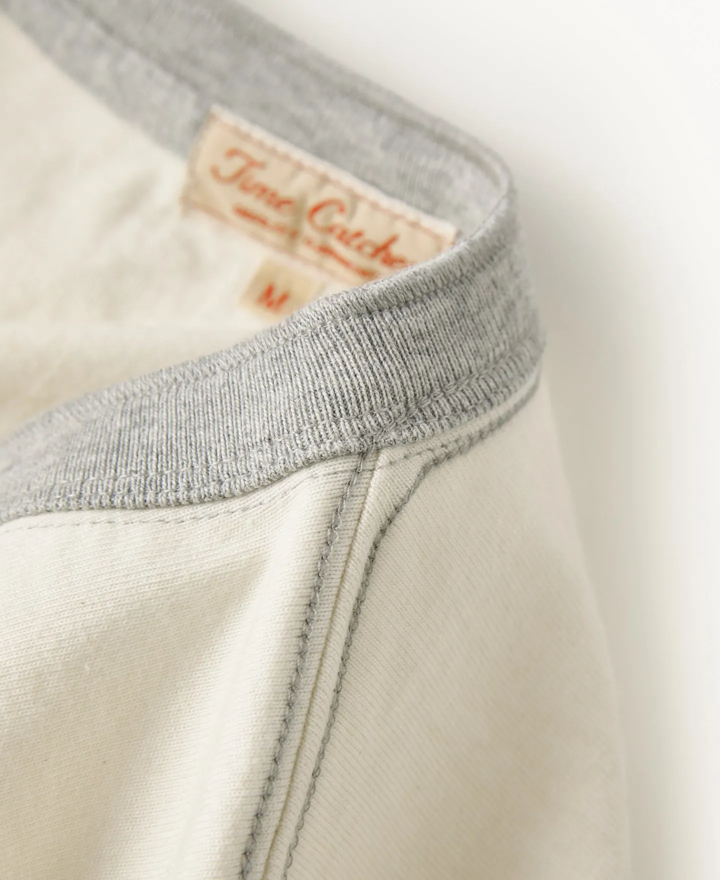 Outlet 9.3 oz Cotton Tubular Henley T-Shirt - Gray/Apricot Henleys | Short Sleeve T-Shirts