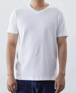 Clearance 7.2 oz Cotton V-Neck Tubular T-Shirt - White Short Sleeve T-Shirts | T-shirts