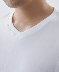 Clearance 7.2 oz Cotton V-Neck Tubular T-Shirt - White Short Sleeve T-Shirts | T-shirts