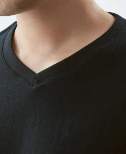 Hot 7.2 oz Cotton V-Neck Tubular T-Shirt - Black Short Sleeve T-Shirts | T-shirts