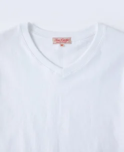 Clearance 7.2 oz Cotton V-Neck Tubular T-Shirt - White Short Sleeve T-Shirts | T-shirts