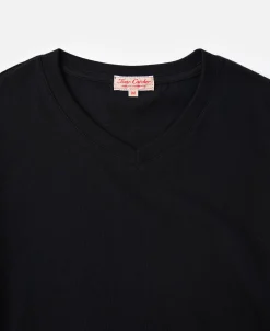 Hot 7.2 oz Cotton V-Neck Tubular T-Shirt - Black Short Sleeve T-Shirts | T-shirts