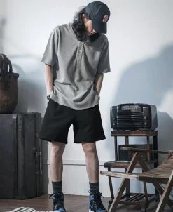 Clearance 15 oz French Terry Sweat Shorts - Black Shorts