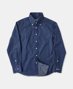 Discount 6.5 oz Indigo Denim Button-Down Collar Shirt Denim | Long Sleeve Shirts