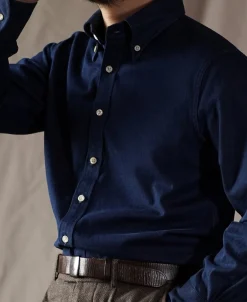 Discount 6.5 oz Indigo Denim Button-Down Collar Shirt Denim | Long Sleeve Shirts