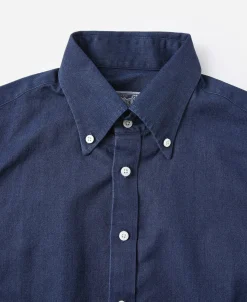 Discount 6.5 oz Indigo Denim Button-Down Collar Shirt Denim | Long Sleeve Shirts