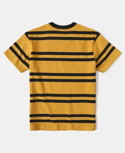Fashion 9.8 oz IVY Style Striped T-Shirt - Yellow/Black Short Sleeve T-Shirts | T-shirts