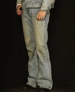 Online 14 oz Repaired Selvedge Denim Flared Jeans Jeans | Denim