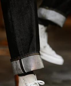 Best 14 oz Selvedge Basic Straight-Fit Jeans - Black Jeans | Denim