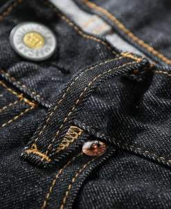Best 14 oz Selvedge Basic Straight-Fit Jeans - Black Jeans | Denim