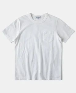 New 7.4 oz Slub Cotton Loopwheel Tubular Pocket T-Shirt - White Short Sleeve T-Shirts | T-shirts