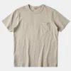 Best 7.4 oz Slub Cotton Loopwheel Tubular Pocket T-Shirt - Oatmeal Short Sleeve T-Shirts | T-shirts