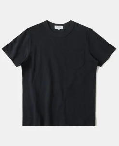 Hot 7.4 oz Slub Cotton Loopwheel Tubular Pocket T-Shirt - Black Short Sleeve T-Shirts | T-shirts