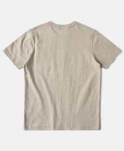 Best 7.4 oz Slub Cotton Loopwheel Tubular Pocket T-Shirt - Oatmeal Short Sleeve T-Shirts | T-shirts