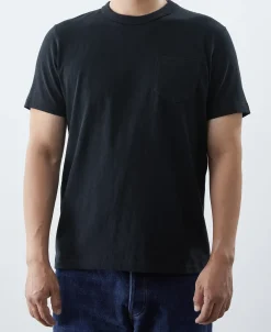 Hot 7.4 oz Slub Cotton Loopwheel Tubular Pocket T-Shirt - Black Short Sleeve T-Shirts | T-shirts