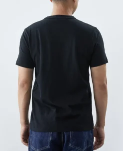 Hot 7.4 oz Slub Cotton Loopwheel Tubular Pocket T-Shirt - Black Short Sleeve T-Shirts | T-shirts