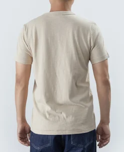 Best 7.4 oz Slub Cotton Loopwheel Tubular Pocket T-Shirt - Oatmeal Short Sleeve T-Shirts | T-shirts