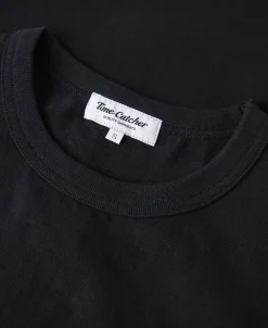Hot 7.4 oz Slub Cotton Loopwheel Tubular Pocket T-Shirt - Black Short Sleeve T-Shirts | T-shirts