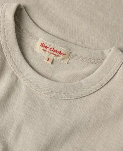 Best 7.4 oz Slub Cotton Loopwheel Tubular Pocket T-Shirt - Oatmeal Short Sleeve T-Shirts | T-shirts