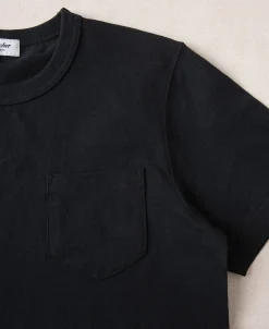 Hot 7.4 oz Slub Cotton Loopwheel Tubular Pocket T-Shirt - Black Short Sleeve T-Shirts | T-shirts
