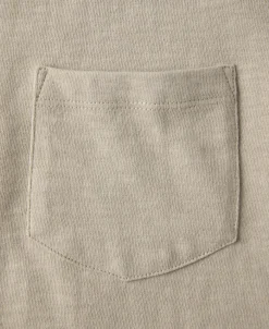 Best 7.4 oz Slub Cotton Loopwheel Tubular Pocket T-Shirt - Oatmeal Short Sleeve T-Shirts | T-shirts