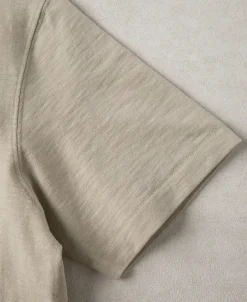 Best 7.4 oz Slub Cotton Loopwheel Tubular Pocket T-Shirt - Oatmeal Short Sleeve T-Shirts | T-shirts
