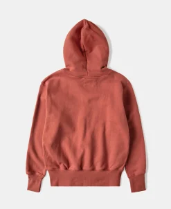 Fashion 17.5 oz Terry Cloth Zip-Up Hoodie - Brick Red Sweatshirts&hoodies