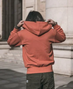 Fashion 17.5 oz Terry Cloth Zip-Up Hoodie - Brick Red Sweatshirts&hoodies