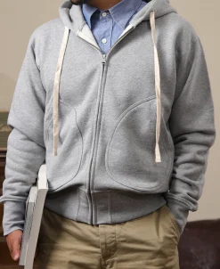 Discount 17.5 oz Terry Cloth Zip-Up Hoodie - Gray Sweatshirts&hoodies