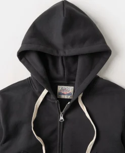 Fashion 17.5 oz Terry Cloth Zip-Up Hoodie - Vintage Black Sweatshirts&hoodies