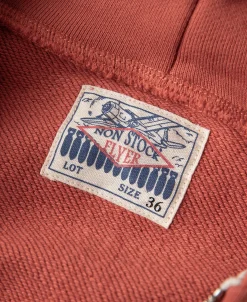Fashion 17.5 oz Terry Cloth Zip-Up Hoodie - Brick Red Sweatshirts&hoodies
