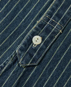 Best 9 oz Wabash Striped Indigo Work Shirt Long Sleeve Shirts | Shirts