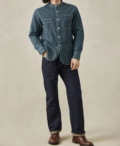 Best 9 oz Wabash Striped Indigo Work Shirt Long Sleeve Shirts | Shirts