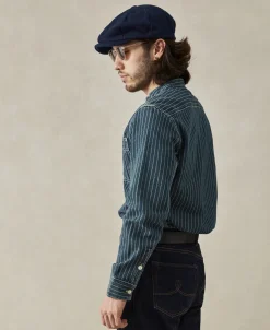 Best 9 oz Wabash Striped Indigo Work Shirt Long Sleeve Shirts | Shirts